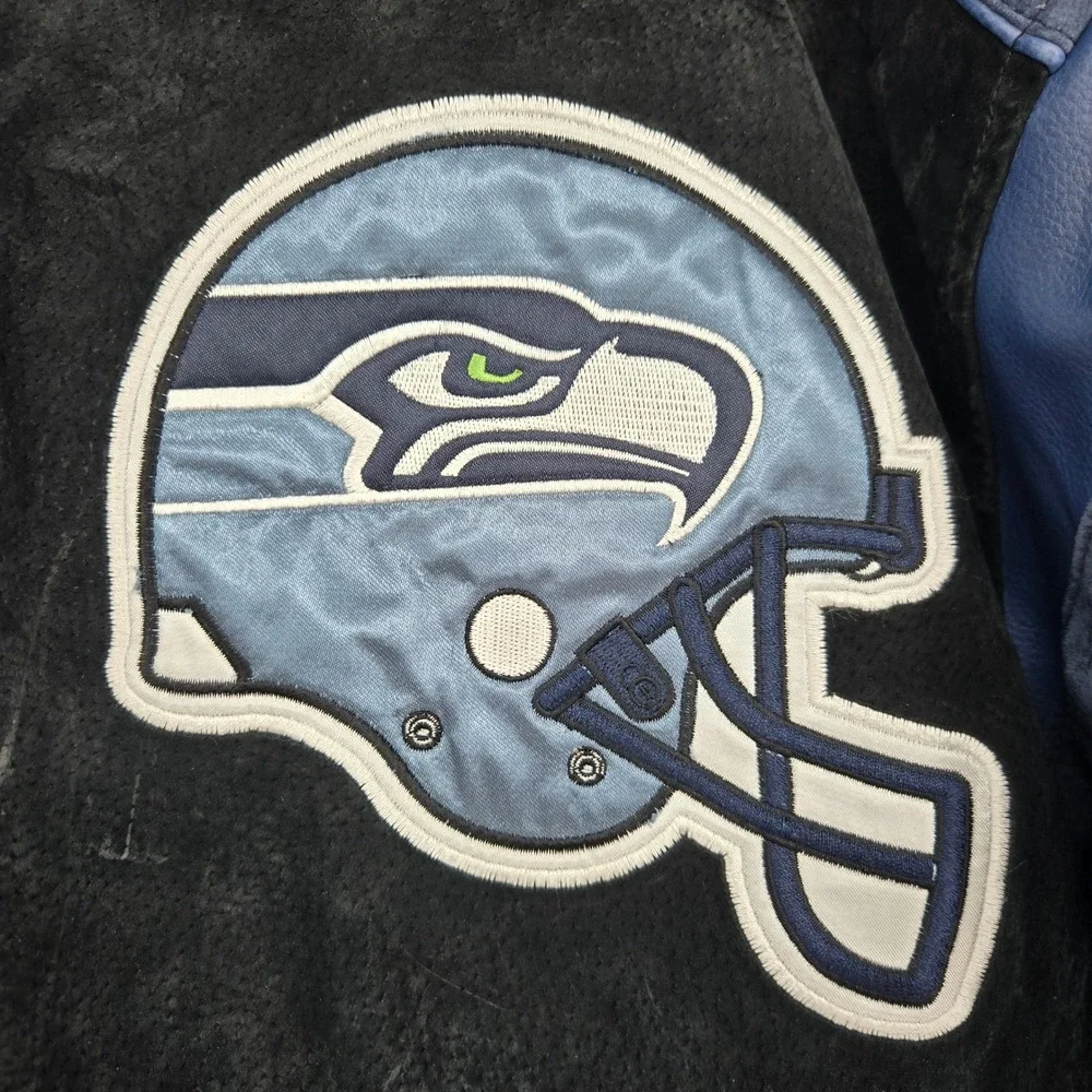 NWT Vtg Seattle Seahawks NFL Football Suede Varsity Letterman Jacket Mens XXL